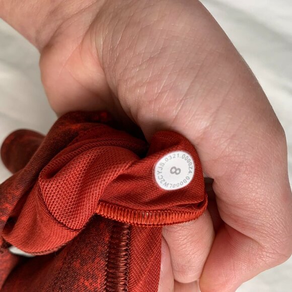 Lulu Wunder Train Longline Bra, Denim Wash Autumn Red DWAR - Picture 3 of 4